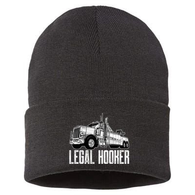 Tow Truck Driver Legal Hooker Funny Big Wrecker Sustainable Knit Beanie