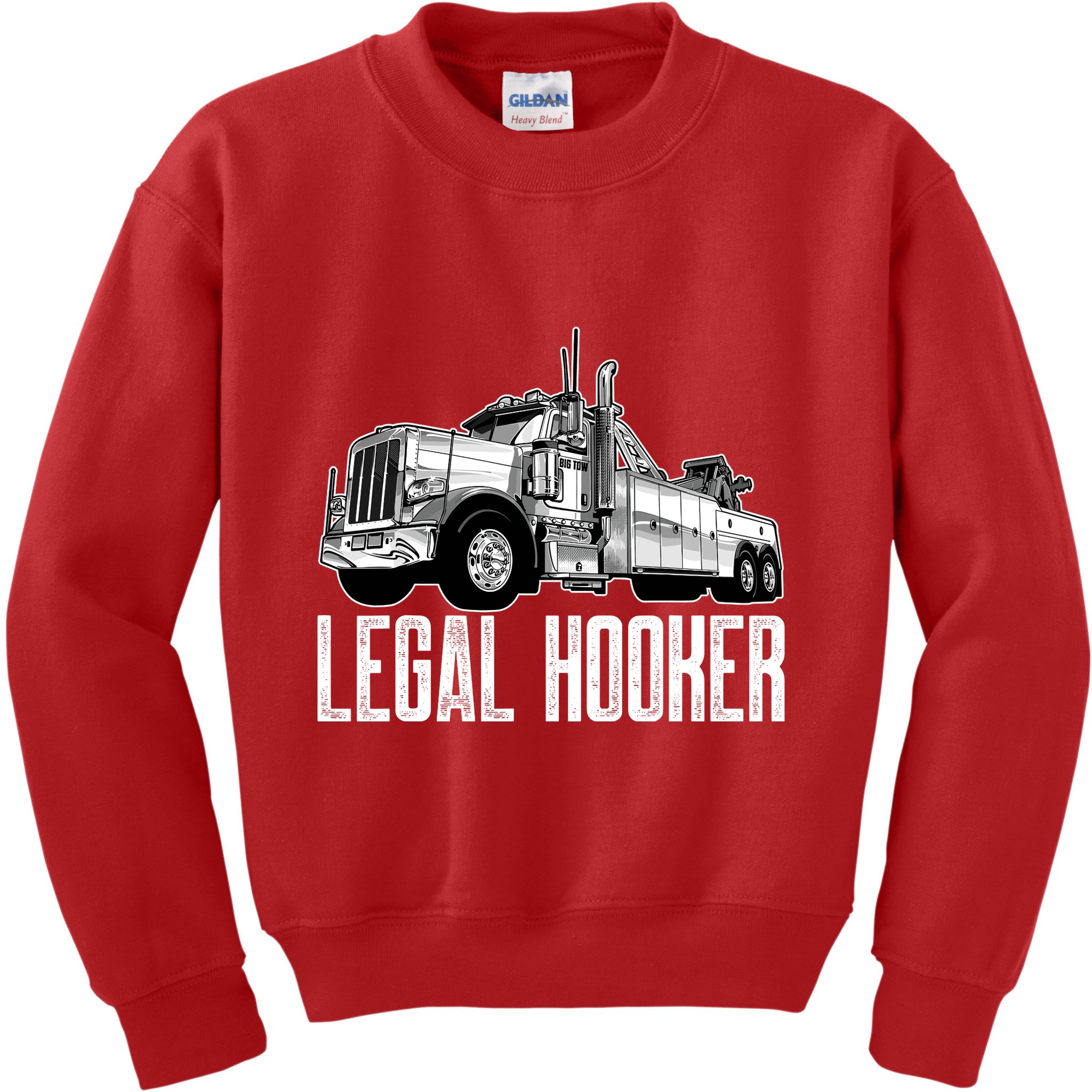 Tow Truck Driver Legal Hooker Funny Big Wrecker Kids Sweatshirt