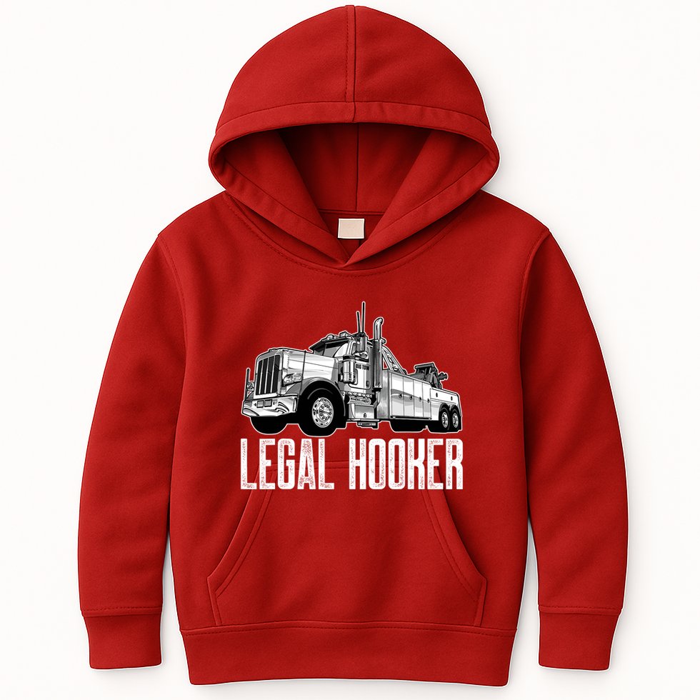 Tow Truck Driver Legal Hooker Funny Big Wrecker Kids Hoodie