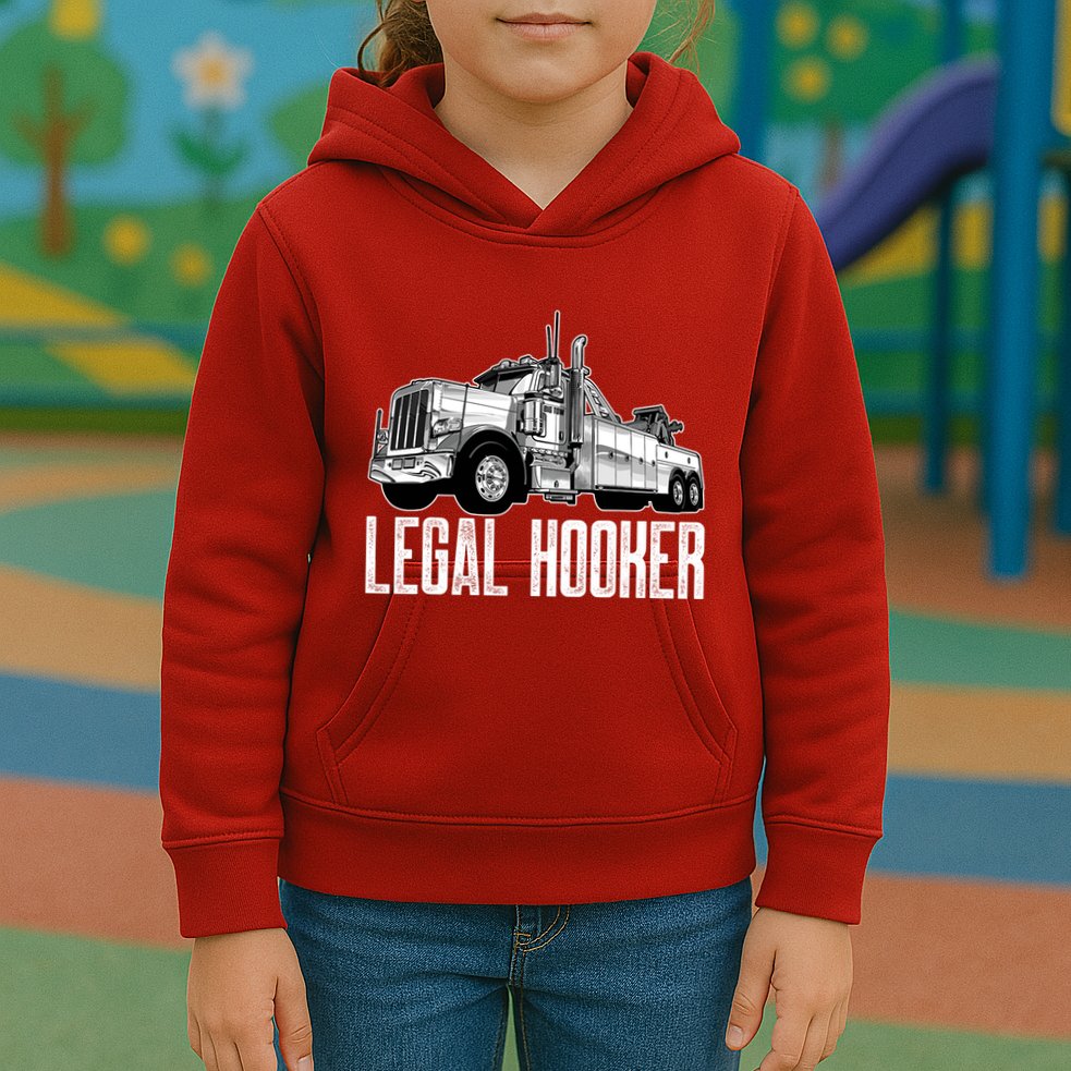 Tow Truck Driver Legal Hooker Funny Big Wrecker Kids Hoodie