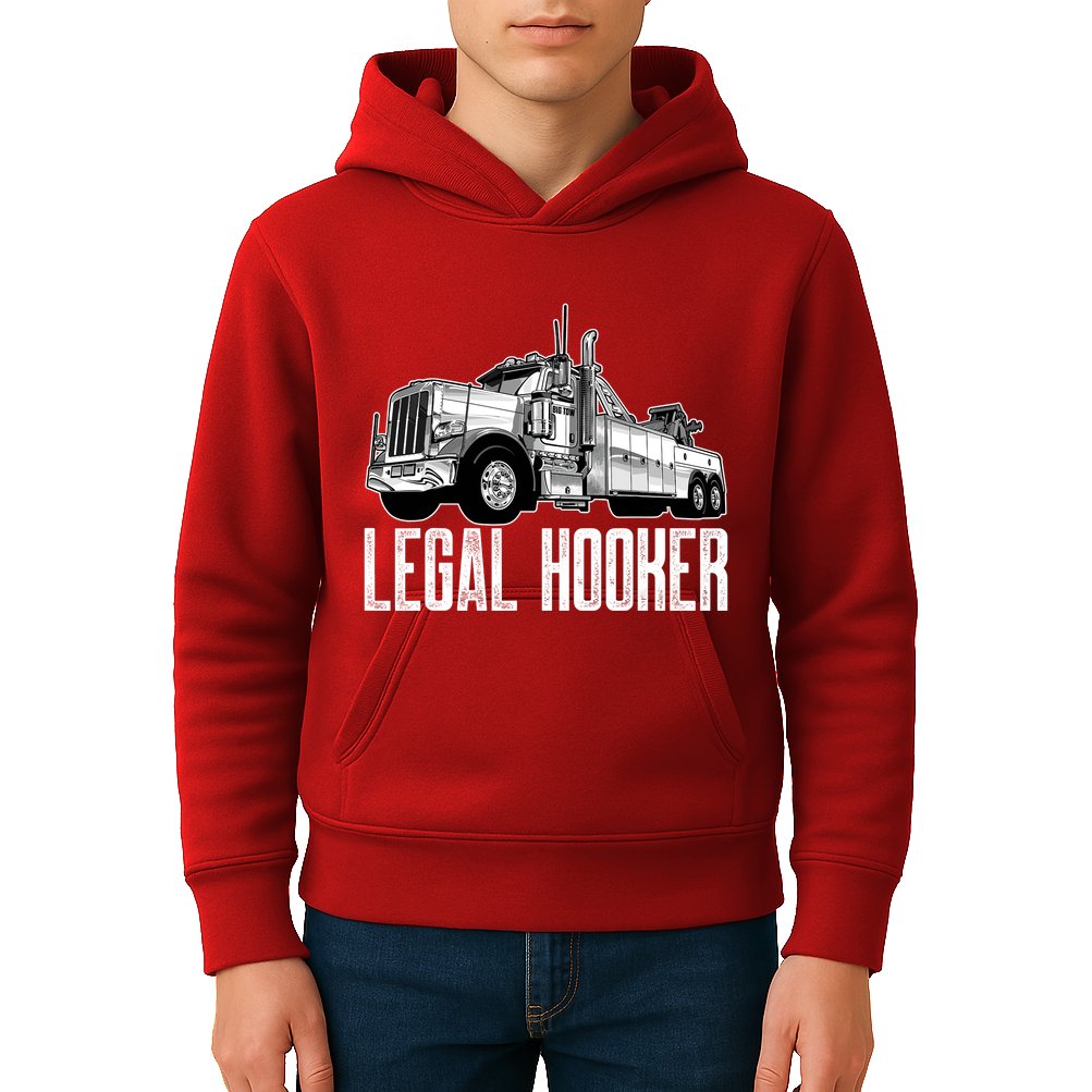 Tow Truck Driver Legal Hooker Funny Big Wrecker Kids Hoodie