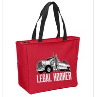 Tow Truck Driver Legal Hooker Funny Big Wrecker Zip Tote Bag