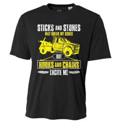 Tow Truck Driver Breakdown Lorry Thin Yellow Line Trucker Cooling Performance Crew T-Shirt