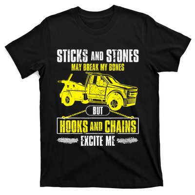 Tow Truck Driver Breakdown Lorry Thin Yellow Line Trucker T-Shirt