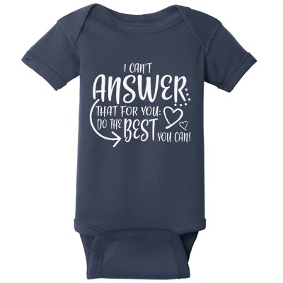 Teacher Test Day Gift Testing Quote State Exam Ladies Baby Bodysuit