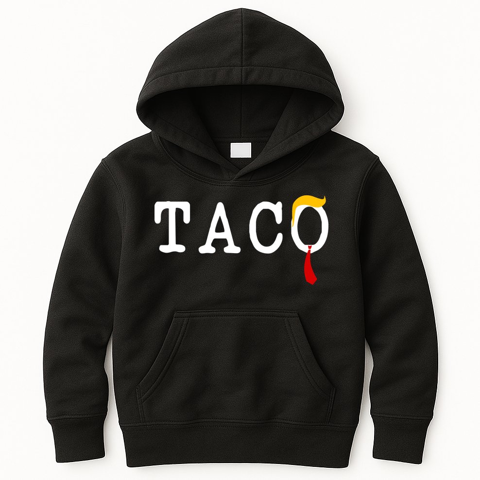 Taco Trump Donald Hair Tie Logo Funny Trending Kids Hoodie