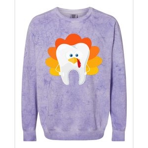 Thanksgiving Tooth Dental Hygiene Dentist Colorblast Crewneck Sweatshirt