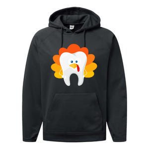 Thanksgiving Tooth Dental Hygiene Dentist Performance Fleece Hoodie