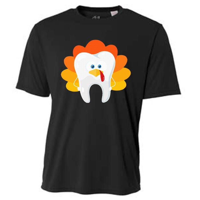 Thanksgiving Tooth Dental Hygiene Dentist Cooling Performance Crew T-Shirt