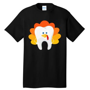 Thanksgiving Tooth Dental Hygiene Dentist Tall T-Shirt