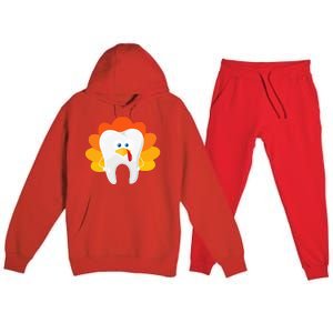 Thanksgiving Tooth Dental Hygiene Dentist Premium Hooded Sweatsuit Set