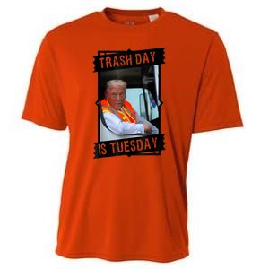 Truck Trash Day Is Tuesday Trump Garbage Gift Cooling Performance Crew T-Shirt