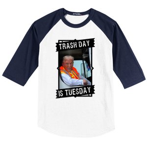 Truck Trash Day Is Tuesday Trump Garbage Gift Baseball Sleeve Shirt