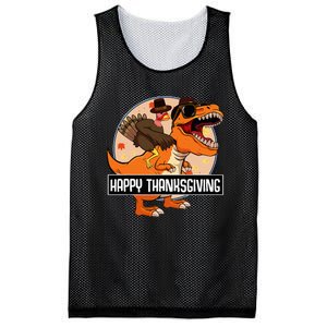 Thanksgiving Turkey Dinosaur Ride Fun and Cool Holiday Mesh Reversible Basketball Jersey Tank