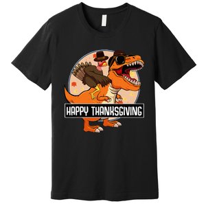 Thanksgiving Turkey Dinosaur Ride Fun and Cool Holiday Premium T-Shirt