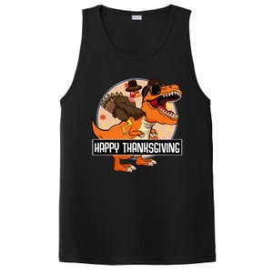 Thanksgiving Turkey Dinosaur Ride Fun and Cool Holiday PosiCharge Competitor Tank