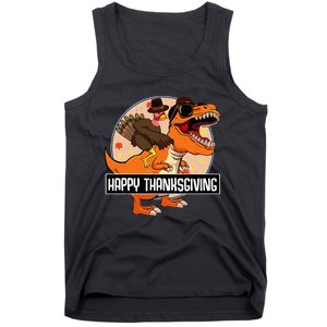 Thanksgiving Turkey Dinosaur Ride Fun and Cool Holiday Tank Top