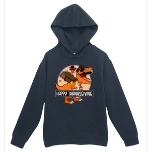 Thanksgiving Turkey Dinosaur Ride Fun and Cool Holiday Urban Pullover Hoodie