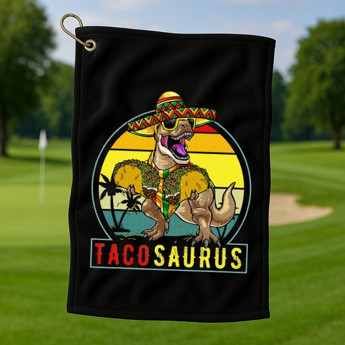 Tacosaurus Taco Dinosaur T rex Golf Towel