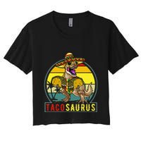 Tacosaurus Taco Dinosaur T rex Women's Crop Top Tee