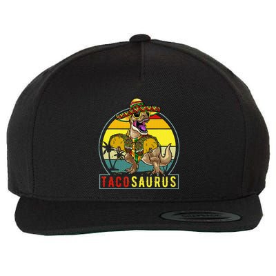 Tacosaurus Taco Dinosaur T rex Wool Snapback Cap