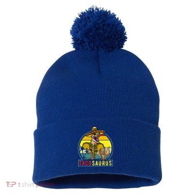 Tacosaurus Taco Dinosaur T rex Pom Pom 12in Knit Beanie