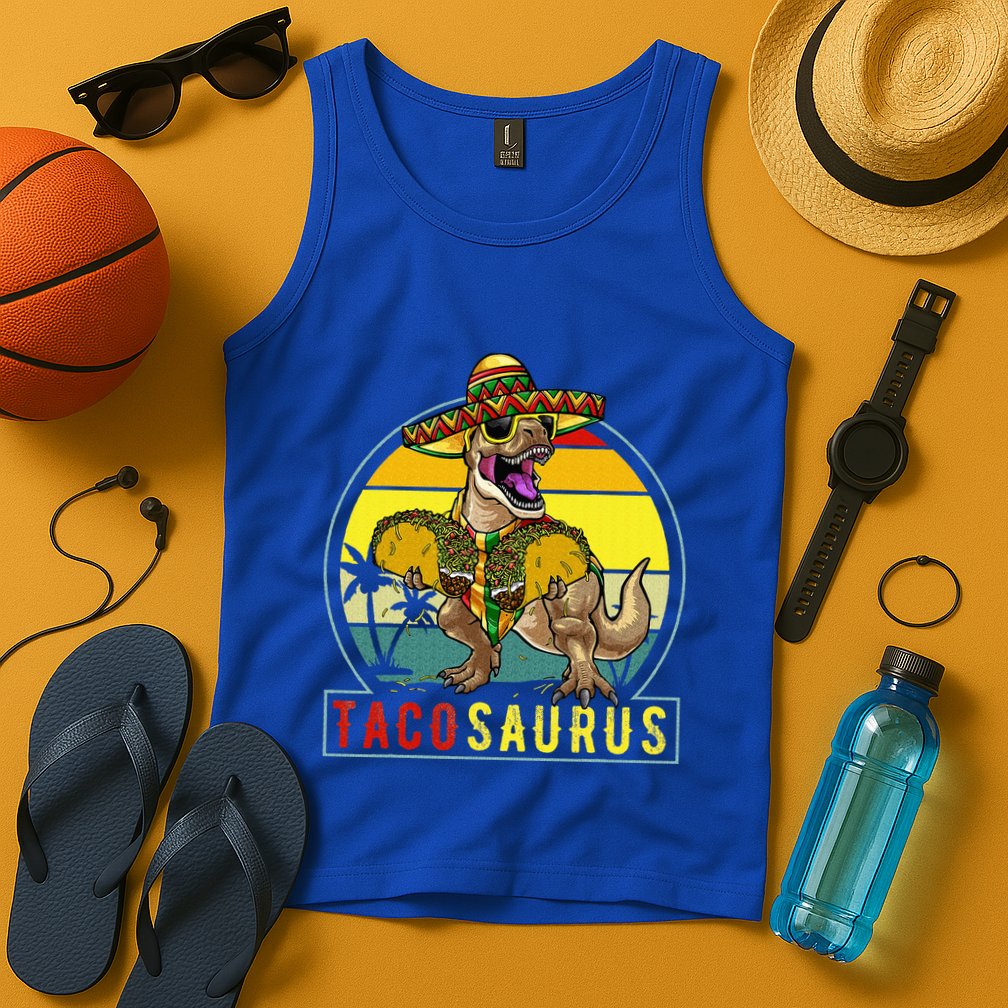 Tacosaurus Taco Dinosaur T rex Tank Top