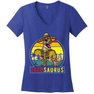 Tacosaurus Taco Dinosaur T rex Women's V-Neck T-Shirt