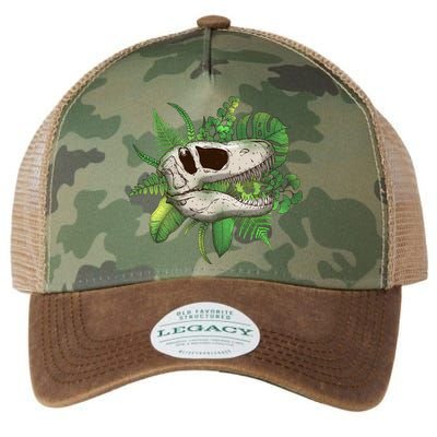 Tropical TRex Dinosaur Skull Legacy Tie Dye Trucker Hat