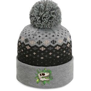 Tropical TRex Dinosaur Skull The Baniff Cuffed Pom Beanie