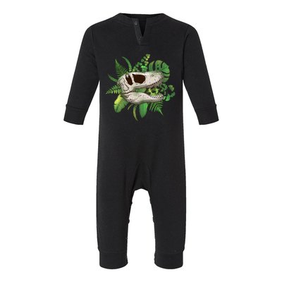 Tropical TRex Dinosaur Skull Infant Fleece One Piece