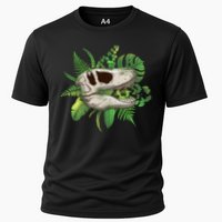 Tropical TRex Dinosaur Skull Cooling Performance Crew T-Shirt