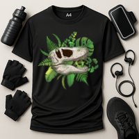 Tropical TRex Dinosaur Skull Cooling Performance Crew T-Shirt