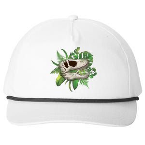 Tropical TRex Dinosaur Skull Snapback Five-Panel Rope Hat