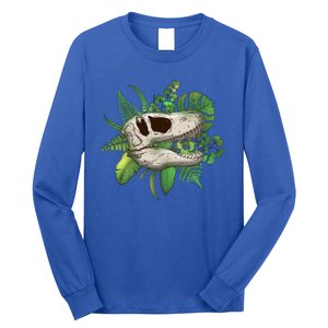 Tropical TRex Dinosaur Skull Long Sleeve Shirt