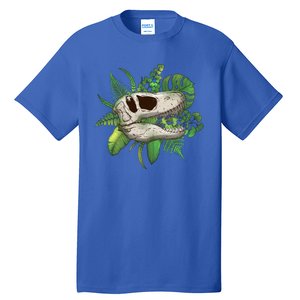 Tropical TRex Dinosaur Skull Tall T-Shirt