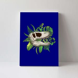 Tropical TRex Dinosaur Skull Canvas