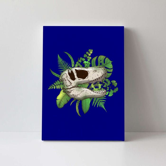 Tropical TRex Dinosaur Skull Canvas