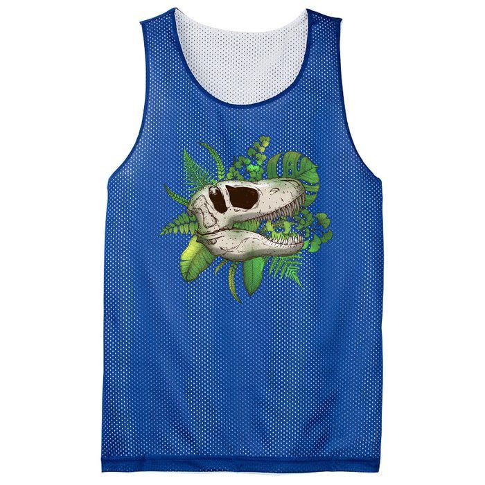 Tropical TRex Dinosaur Skull Mesh Reversible Basketball Jersey Tank