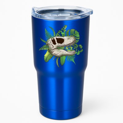 Tropical TRex Dinosaur Skull Tumbler