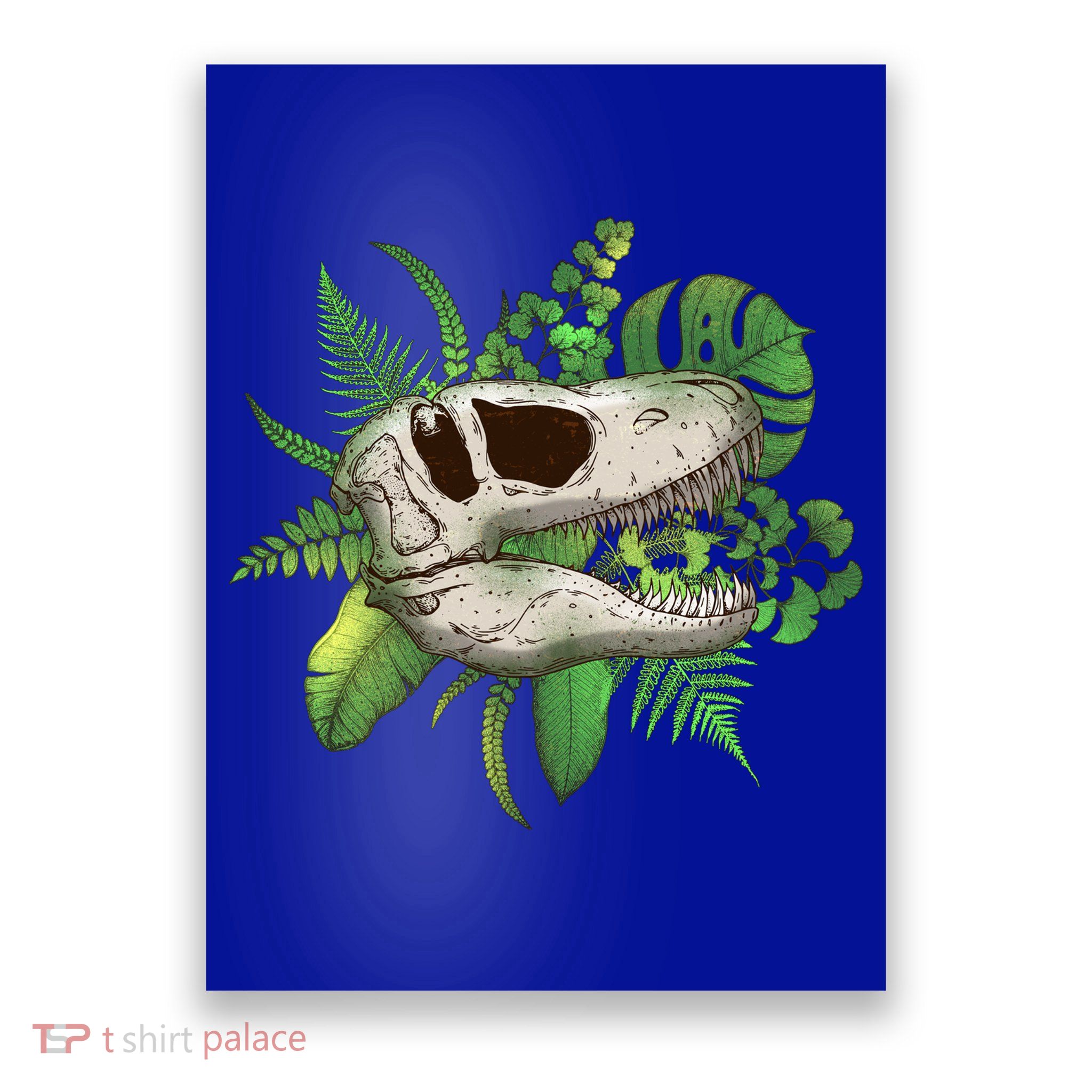 Tropical TRex Dinosaur Skull Poster