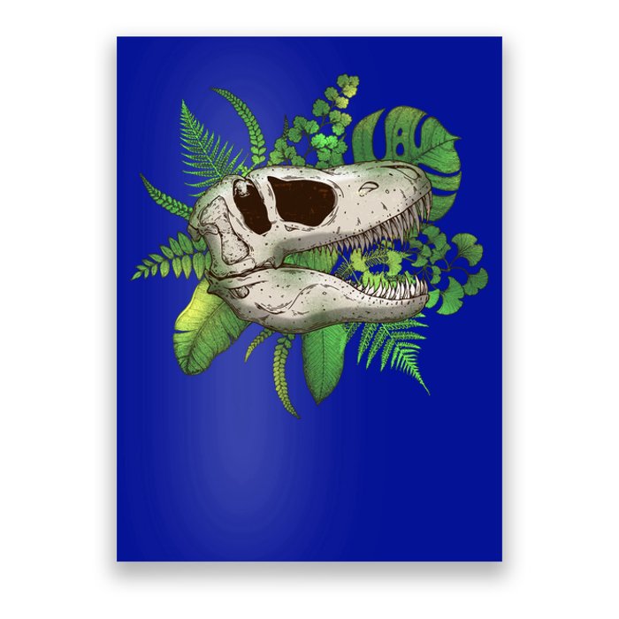 Tropical TRex Dinosaur Skull Poster