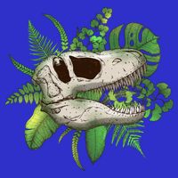 Tropical TRex Dinosaur Skull Poster