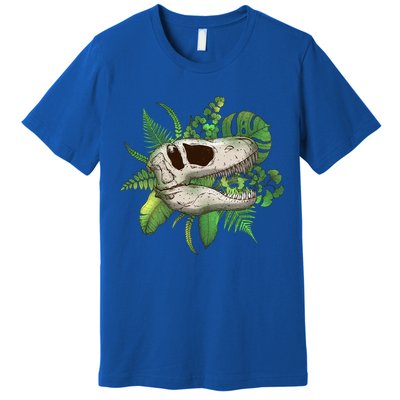 Tropical TRex Dinosaur Skull Premium T-Shirt