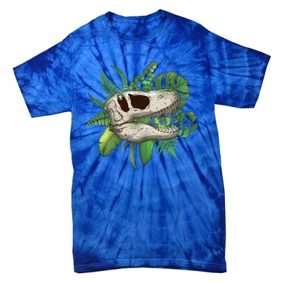 Tropical TRex Dinosaur Skull Tie-Dye T-Shirt