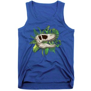 Tropical TRex Dinosaur Skull Tank Top