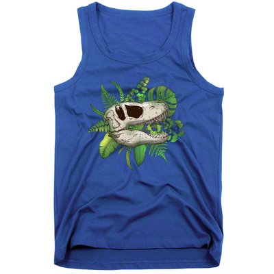 Tropical TRex Dinosaur Skull Tank Top