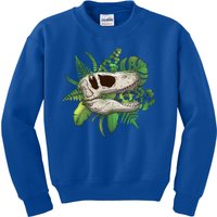 Tropical TRex Dinosaur Skull Kids Sweatshirt