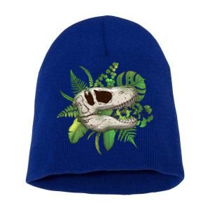 Tropical TRex Dinosaur Skull Short Acrylic Beanie