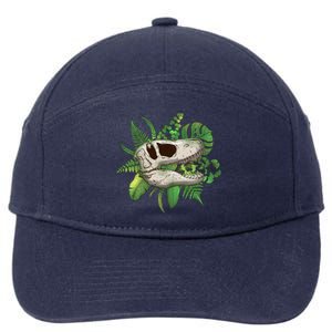 Tropical TRex Dinosaur Skull 7-Panel Snapback Hat